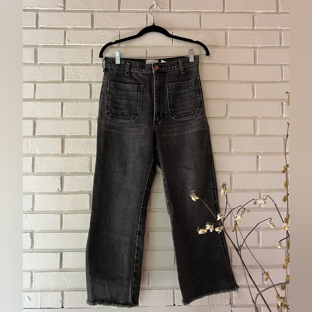 Doen Newport Washed Black Cropped Denim